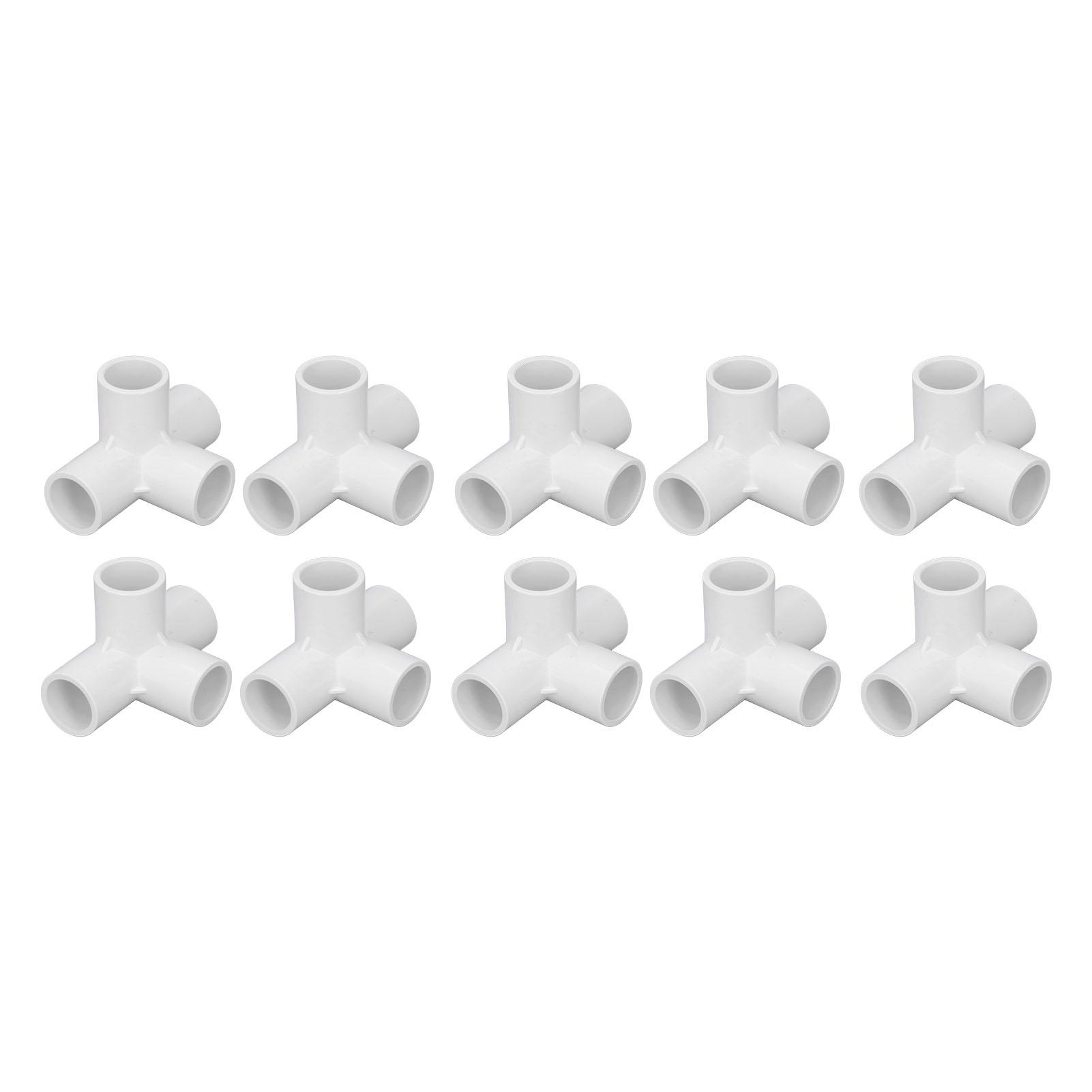 

10PCS Pipe Fitting Connectors PVC 0.8in Pipe Splice 4 Way Elbow Fitting for Funniture Tent Connection білий