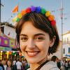 Cute Headband Decorations Carnival Colorful Scallion Hair Ball Headband Headband Festival Party Atmosphere Dress Up Headband New