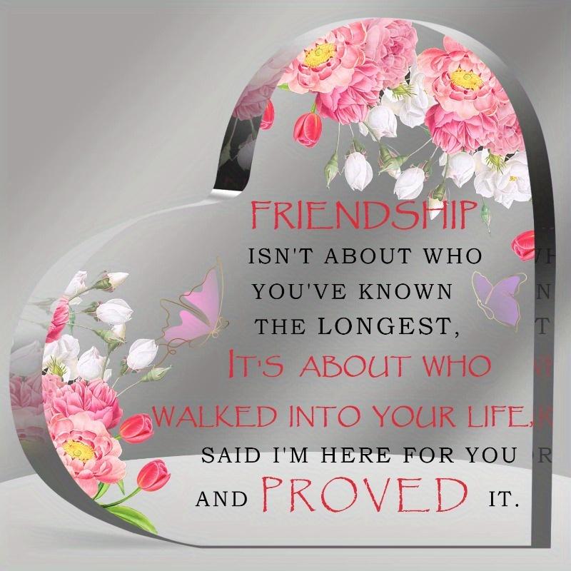 Acrylic Friendship Heart - Bestie Birthday Gift & Home Office Decor