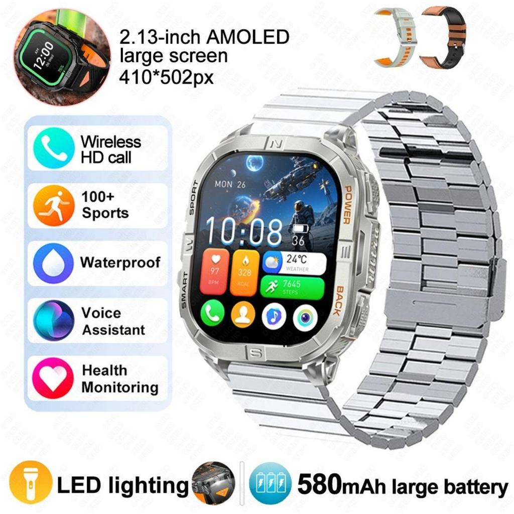 New Smart Watch GPS Outdoor Barometric Compass LED Flashlight 580 MAH 3ATM Waterproof 100+ Sports Mode Health BT Call Smartwatch