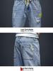Men's Summer Korean-Style Ripped Denim Shorts - Thin, Loose, Straight, Casual Mid-Length Trendy Workwear.