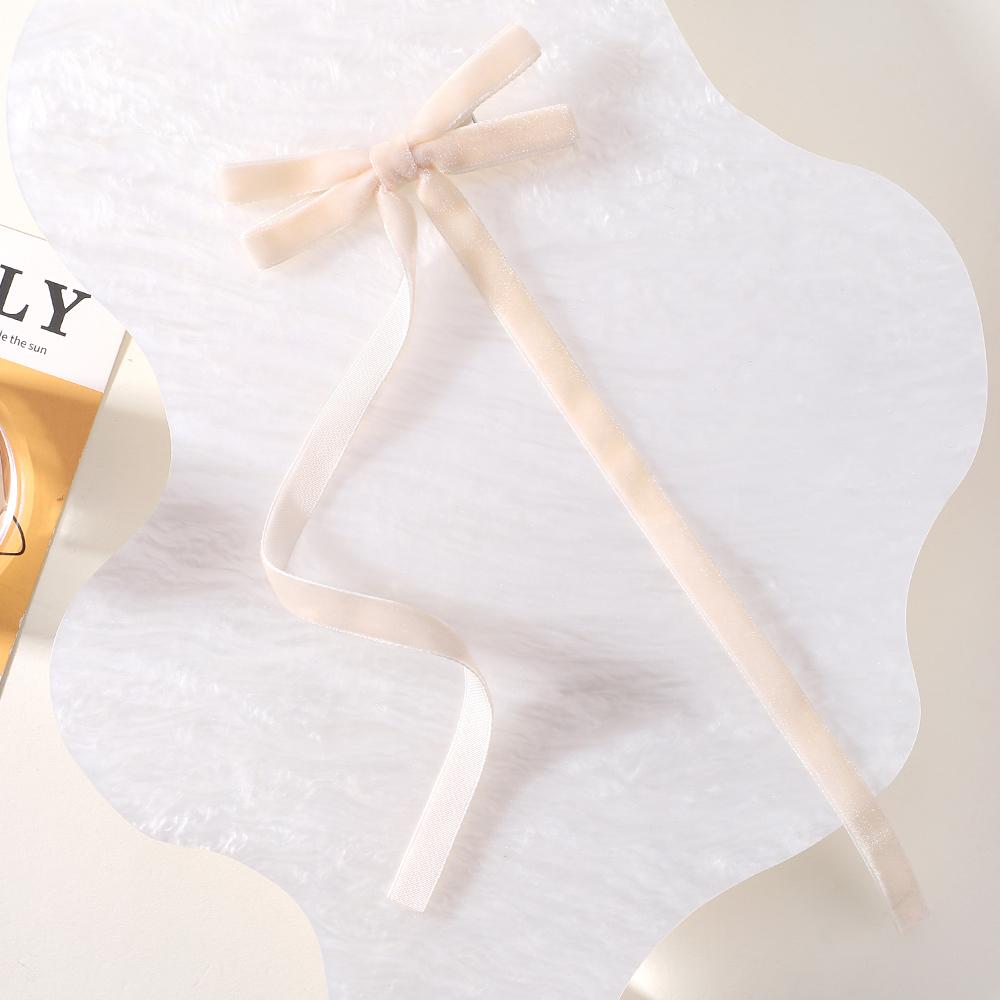 Vintage Big Large Velvet Bow Hairpins Barrettes For Women Girls Wedding Long Ribbon Korean Hair Clip Hairgrip Hair Accessories