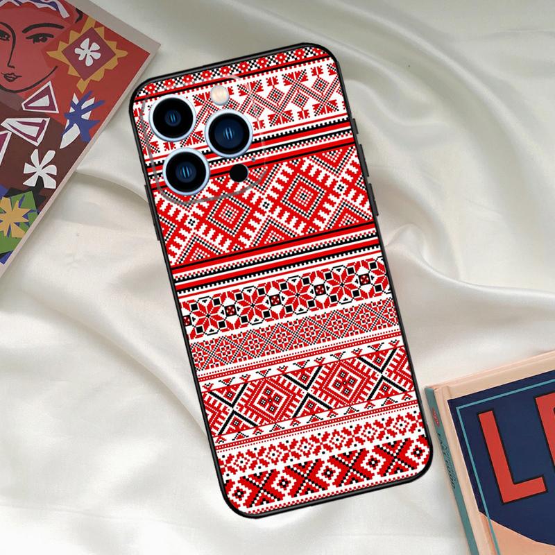 Ukrainian Embroidery Pattern Phone Case For iPhone 16 15 14 13 12 11 17 Pro Max 15 16 Plus 12 Mini 16e 17 Air Funda Cover