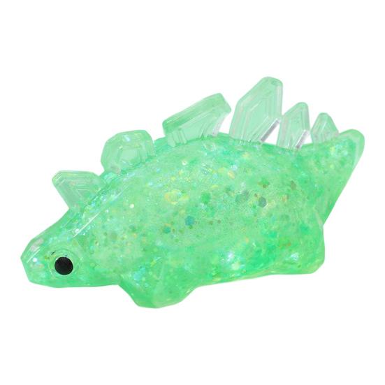 

Dinosaur Shape Squeeze Toy Glitter Soft Pinch Toy for Stress Relief Slow Rebound Soft Tactile Fidget Toy for Kids And Adults зелений