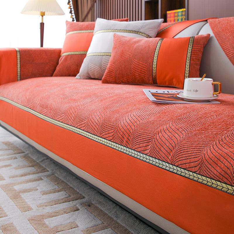 

Роскошная подушка для дивана, летняя легкая роскошь и простота, современная мода, высококачественная натуральная кожа, универсальный нескользящий чехол для дивана Four Seasons, полотенце 70*70cm