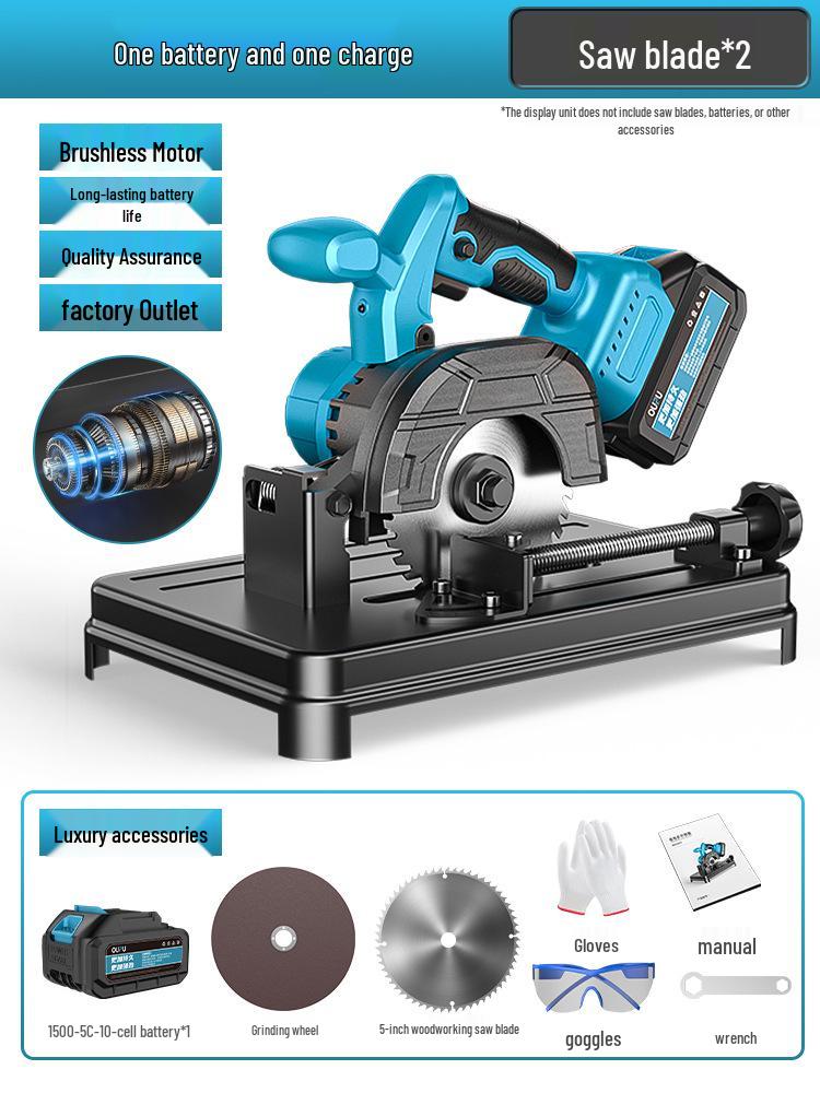 

High-Power 220V Benchtop Grinder: Compact 355 Profile for Wood & Metal Cutting