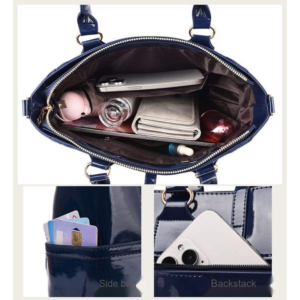 Tote Bag Women PU Three Piece Set Sequined Adjustable Strap Daily Commute
