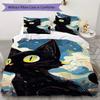 Cat art Pattern Bedding,Quilt Set Quilt Cover Pillowcase Home Birthday Gift (1*duvet cover+2*pillowcase,without core)ZSJT0917311