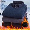 Tucano Men's Faux Two-Piece Plush Thick Knitted Sweater