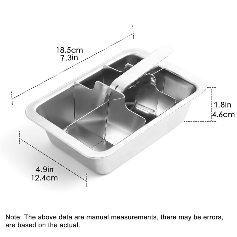 6 Cavity Stainless Steel Freezer Ice Block Mold Large Cubes Easy Release Mould for Food Storage Meal Prep Beverage Making