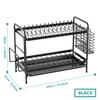 Dish Drying Rack - Dish Rack for Kitchen Counter, 2-Tier Kitchen Organizers and Storage Rack with Drainboard and Cutlery Holder