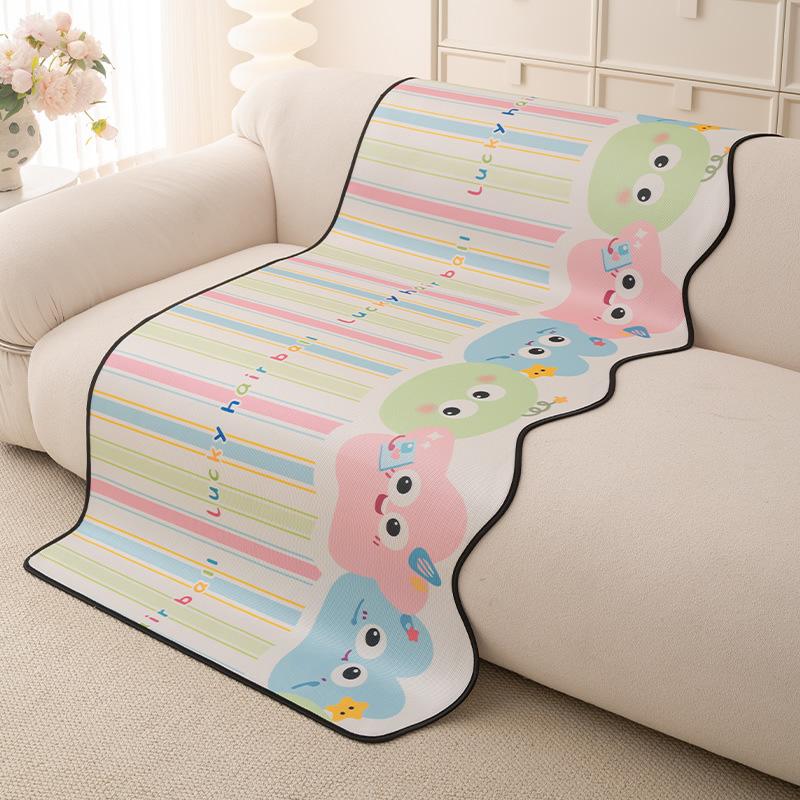 Summer New Special-Shaped Cartoon Color Funny Sofa Cushion, Living Room Cold Silk Cool Non-Slip Sofa Seat Cushion, Mat Cushion