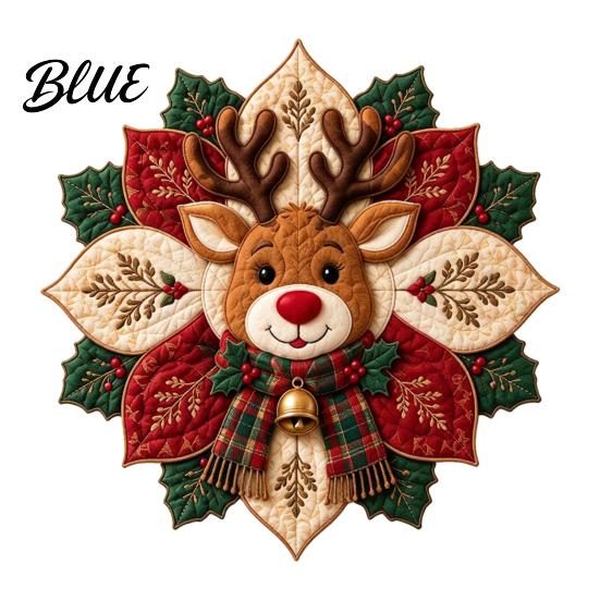 Vánoční střed stolu Šití Sváteční DIY sada Látka Poinsettia Dekor Prošívaný květinový patchwork Ozdoba Materiály