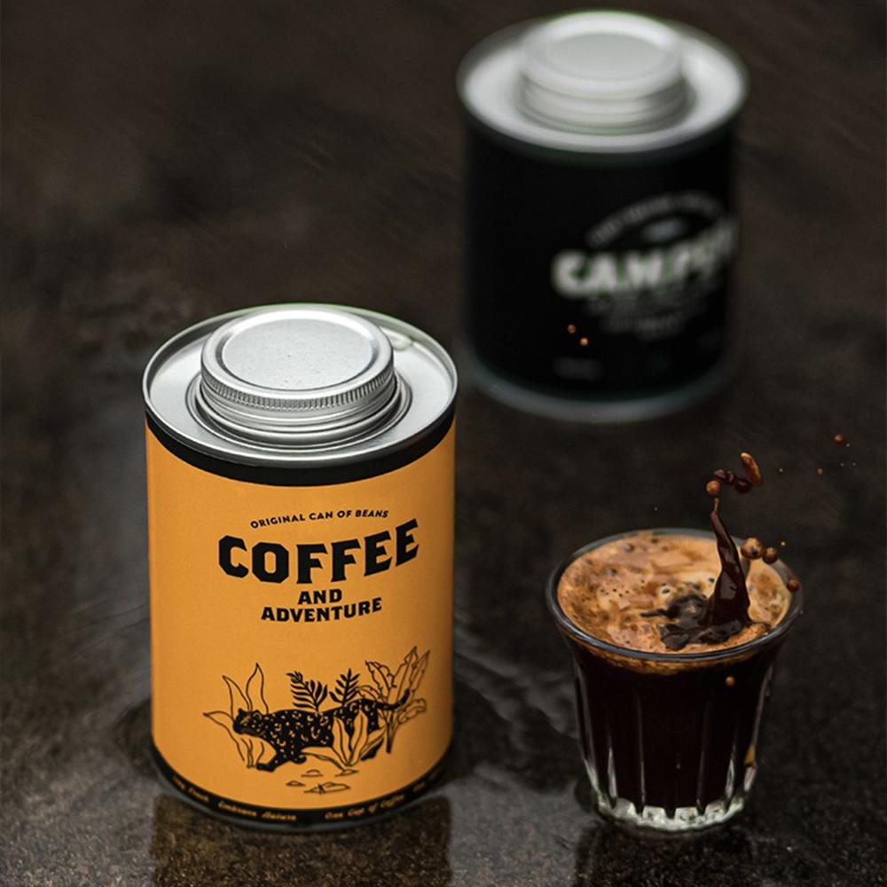 150g/200g Portable Coffee Bean Sealed Jar Camping Tinplate Box Storage Jar Food Grade Fresh-keeping Breathable Iron Jar