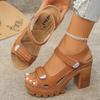 Sandali da Donna con Tacco Alto - Eleganti e Traspiranti, Design Open-Toe con Cinturino Regolabile, Calzature per Uscite Quotidiane, Incontri Sociali,