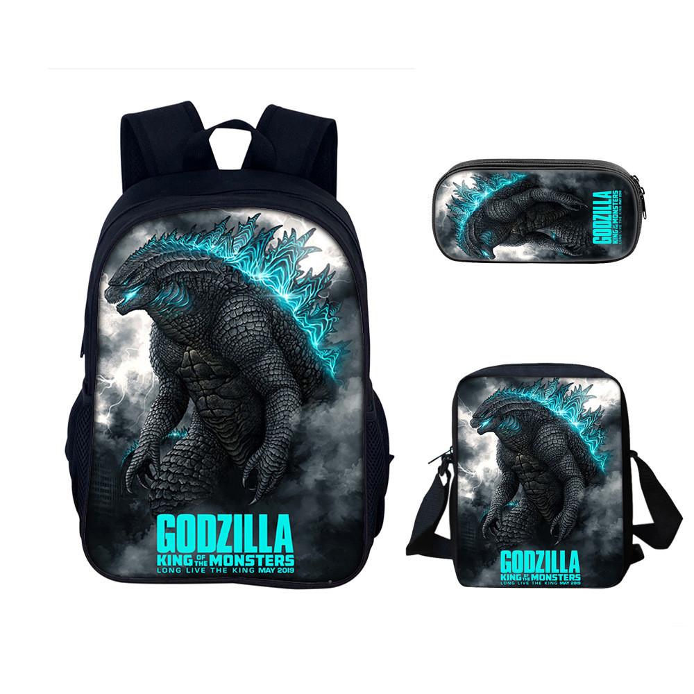 Godzilla Backpack Set With Nylon Material For School And Travel Use