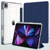 Hot Sale Transparent Acrylic Silicone Leather Case With Pen Slot Tablet Case for Ipad Air 4/5 10.9/ Pro 11 Tablet Covers Cases