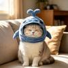 Soft Plush Cute Whale Pet Hood Warm Small Pet Plush Headwear Bee Cat Costume Hat Photo Props