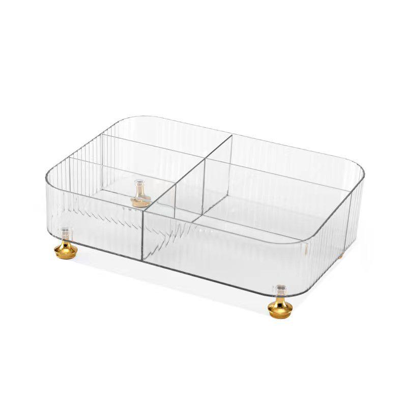 Eleganter Make-up-Organizer aus Acryl: Transparente Aufbewahrungsbox mit Fächern für Lippenstift und Pinsel