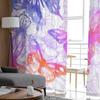 Butterflies And Flowers Painted Watercolors Tulle Sheer Curtains for Living Room Kitchen Decoration Voile Organza Curtains