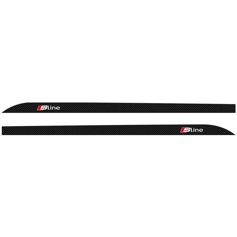 

2pcs Carbon Car Door Side Skirt Sill Stripe Sticker Decals Styling for Audi A3 A4 B8 8P 8V A6 C7 A5 Q5 B7 B6 B9 QUTTRO RS Q3 Q7 S3 S4 S5 S6 S8 sline