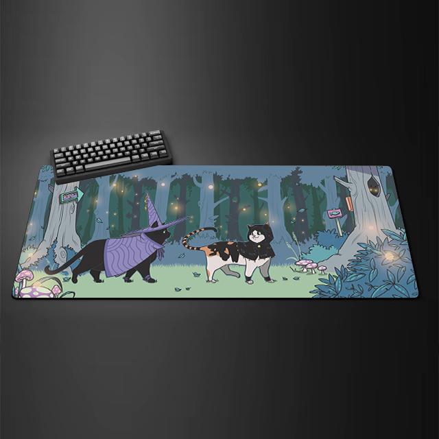 Magic cat Mouse Pad Keyboard Mouse Pad 400*900mm Anime Arcane Mats Gaming Accessories Gamer Carpet Rug Large Desk Mat office