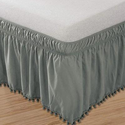 Twin/Full/Queen/King Size Bed Skirt with Tassels Elastic Band Bed Skirt Home Hotel Bed Cover Without Surface Bedding Decor