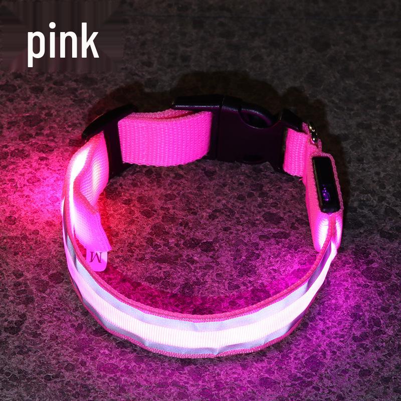 Rechargeable Luminous Reflective Dog Collar for Nighttime Walks