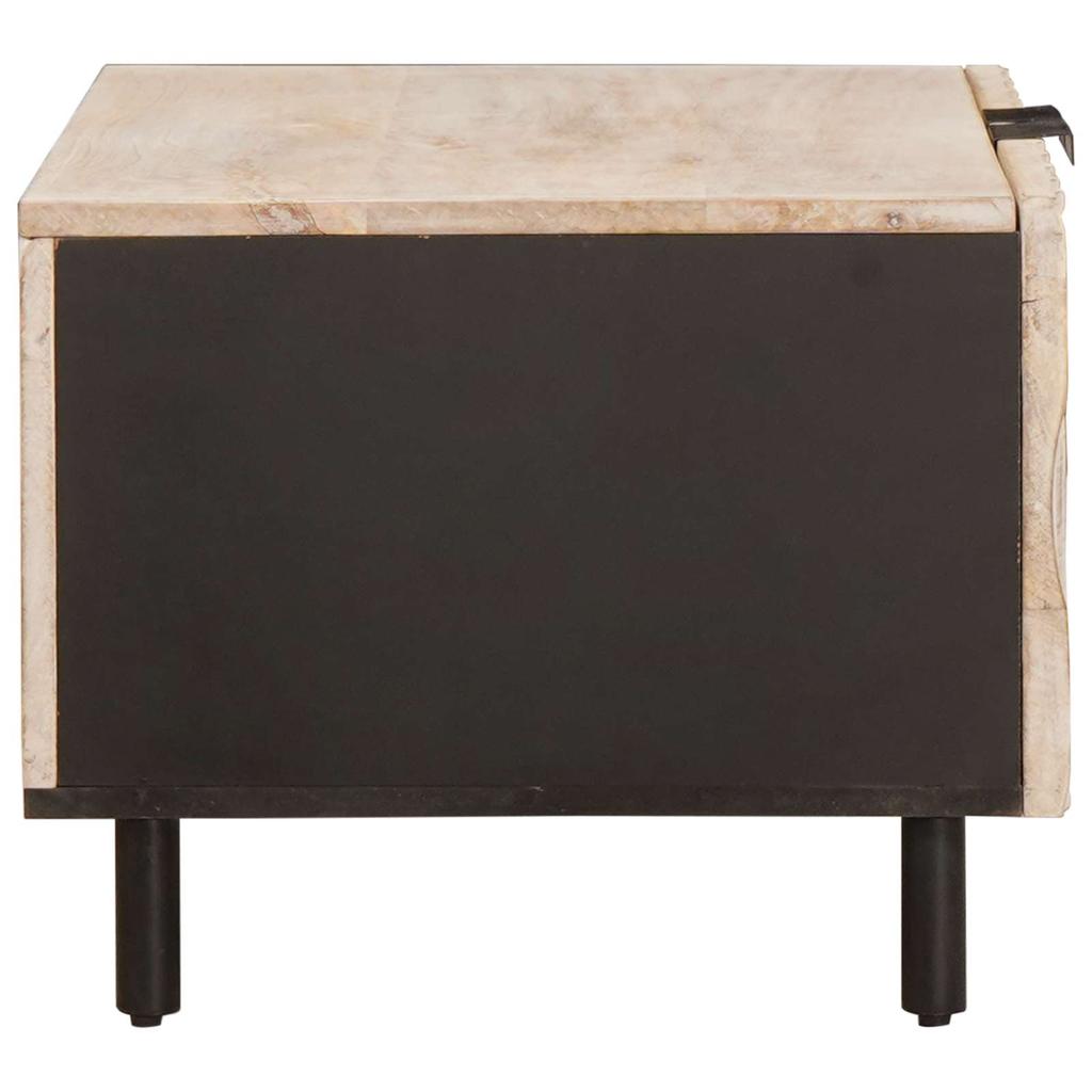 Coffee Table White 80 X 50 X 40 Cm Solid Mango Wood
