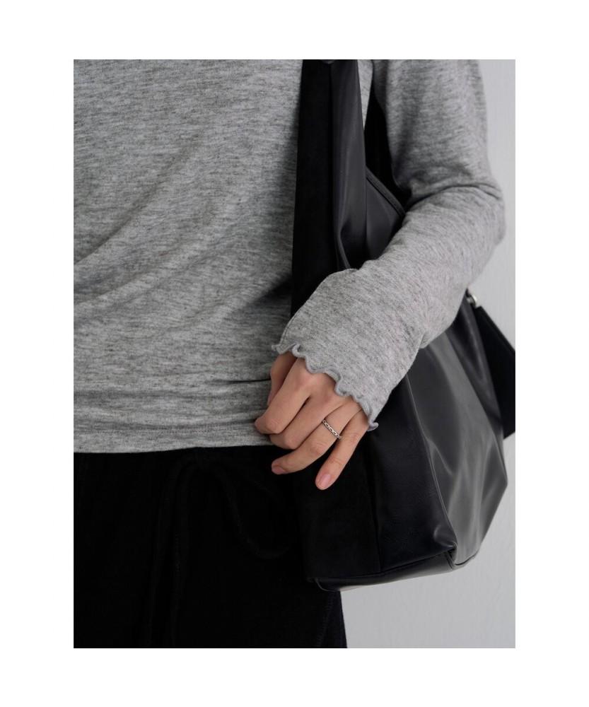 8SECONDS Soft Turtleneck Long Sleeve T-Shirt Gray