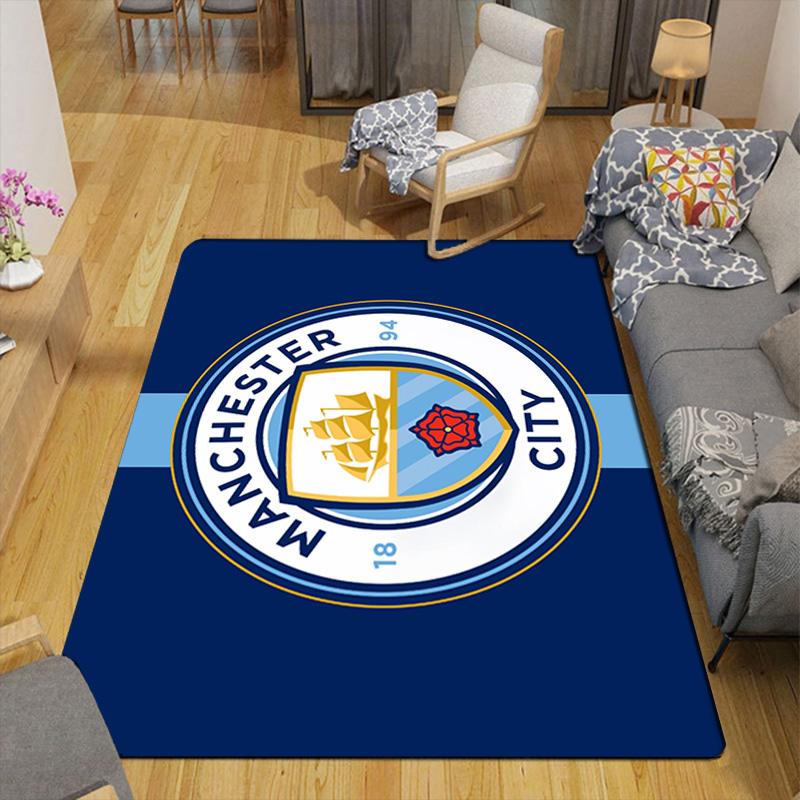 Manchester City Pattern Rug Floor Mat for Living Room or Bedroom Soft and Comfortable Carpet a Gift for Birthday and Holiday.