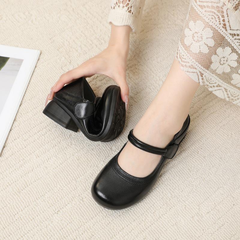 2025 Sügis Naiste Hingav Ehtsast Nahast Pealepandavad Madala Kontsaga Kingad - Pehme Tald, Väsimatute Jalgade Disain