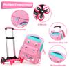 School Trolley Backpack 14 Inch Trolley Backpacks with 6 Wheels for Girls Detachable Elementary Wheeled Backpack for School