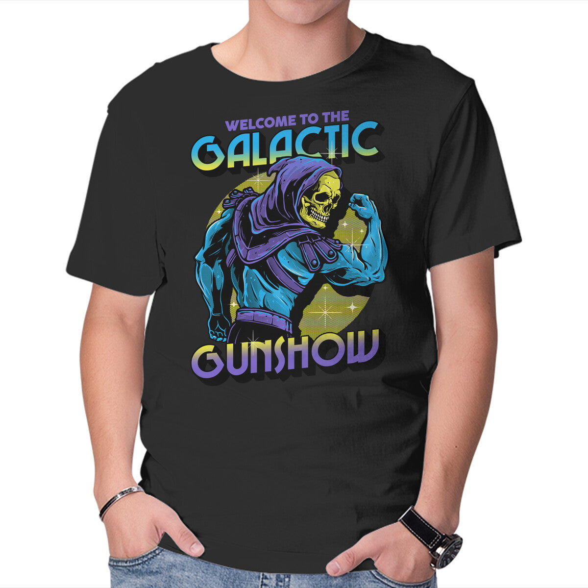Unisex Crew Neck T-Shirt Welcome To The Galactic Gun Show Graphic Short Sleeve Casual Tee XXXXL