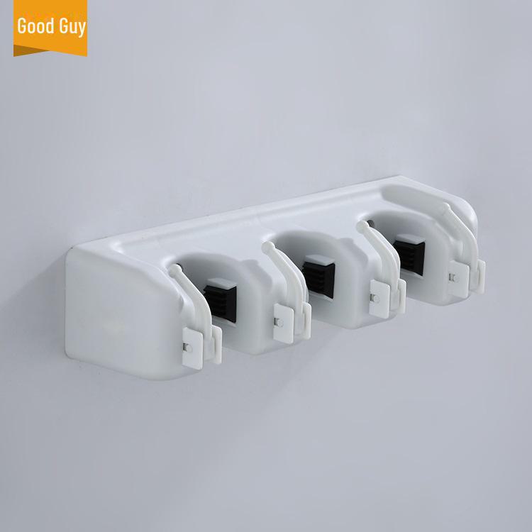 Multifunctional Mop and Broom Holder Rack with Hooks