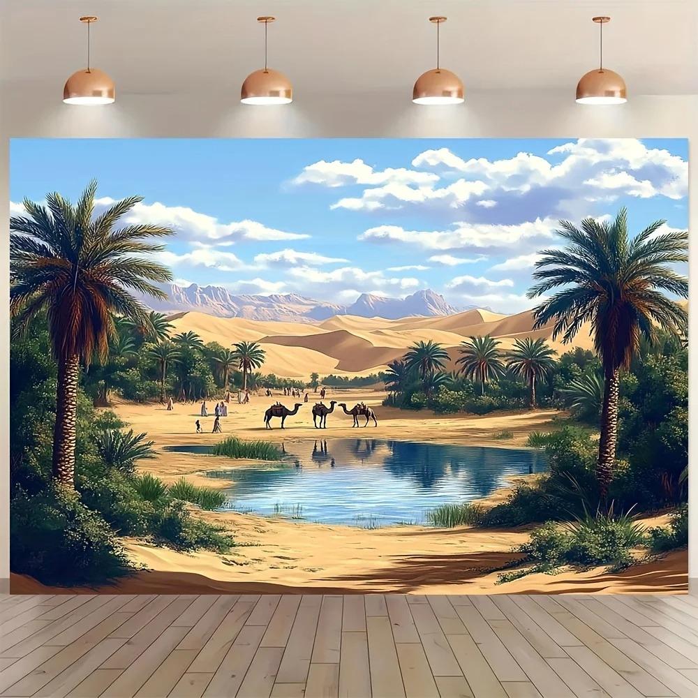 Moroccan Desert Oasis Theme Banner Decoration Background, Wedding, Birthday Party, Home Decoration Photography Backgroun