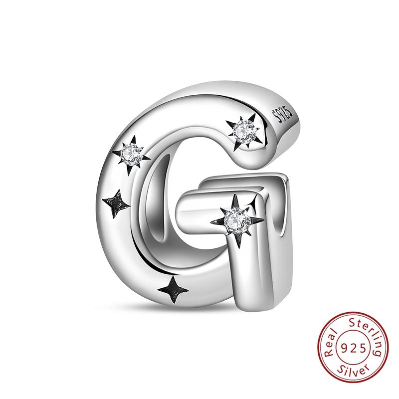 Classic Copper 26 Letters A-Z Alphabet Charms Stars Letter Beads Fit Bracelet Diy Charm For Woman Jewelry Making