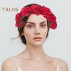 Čelenka s imitací růže květ Retro falešný květinový dekor Korunní čelenka Dámská čelenka do vlasů Hoop Party Dekor