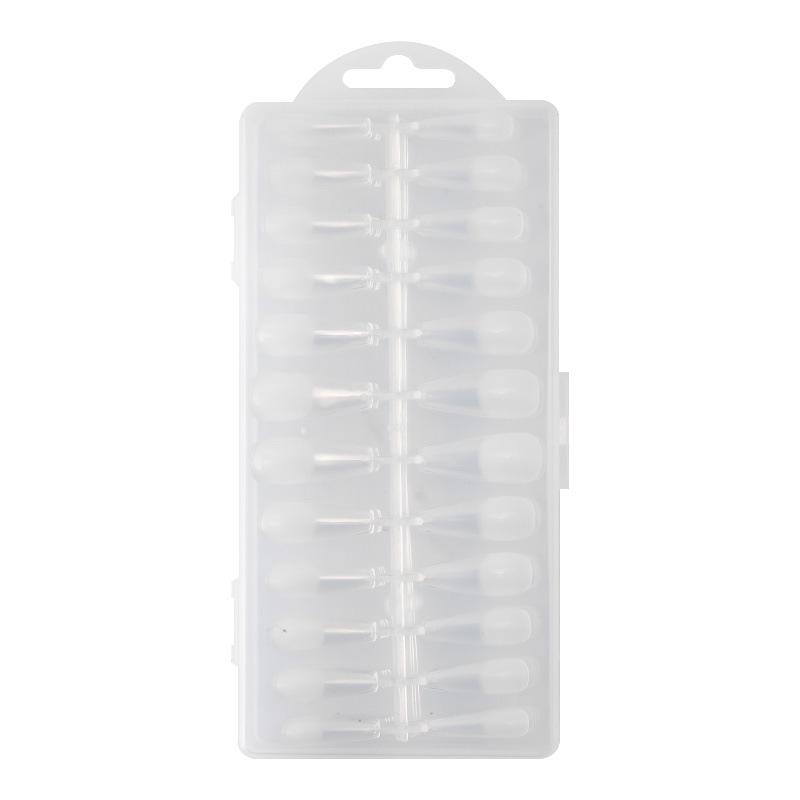Ultra-Thin Frosted Transparent Nail Tips - Long Pointed, Ballerina, Trapezoid, Almond, No-Grind