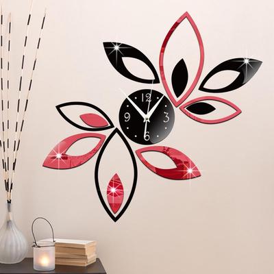 Büro Wanduhr 1 Stk Lotus Dekoration Wandaufkleber Acryl Spiegel DIY