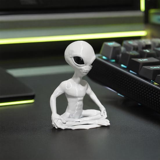 3D Printed Alien Model Funny Yoga Zen Alien Statue For Yoga Room 1 Pc