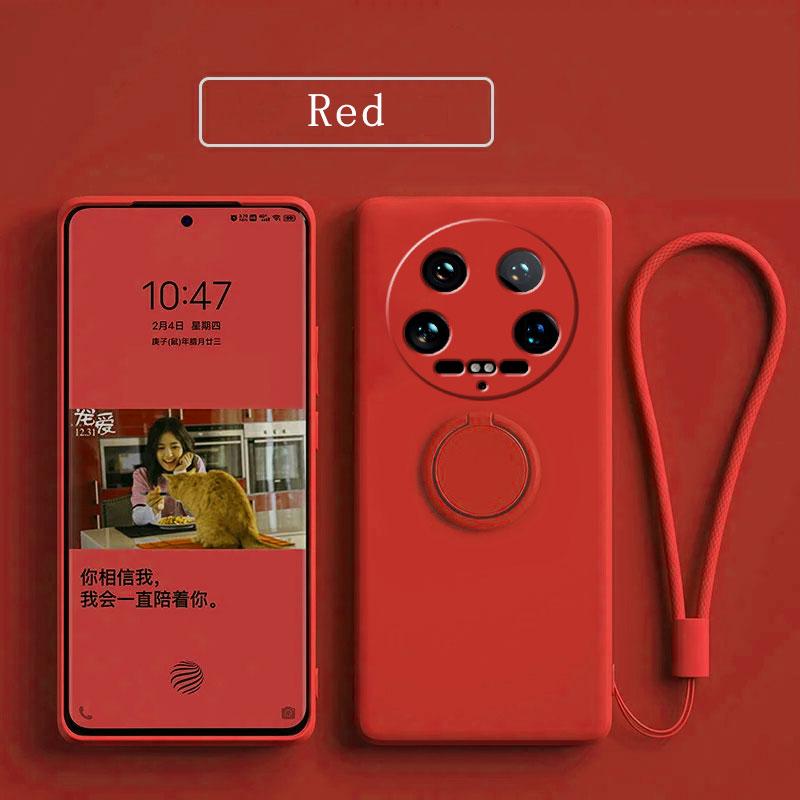 Case Fro Xiaomi 14 Ultra Liquid Silicone Ring Holder Soft Phone Cover for Xiaomi 14 Ultra Shockproof Back Fundas Xiaomi 14Ultra
