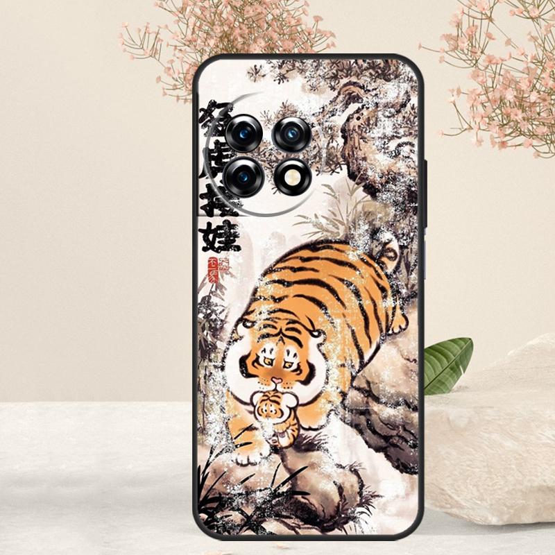 Cartoon Fat Tiger Case For OnePlus 15 R 13T 13 13R 12 12R 11 10R 10T 10 Pro Nord 5 CE 4 2 3 Lite N20 N30 Cover
