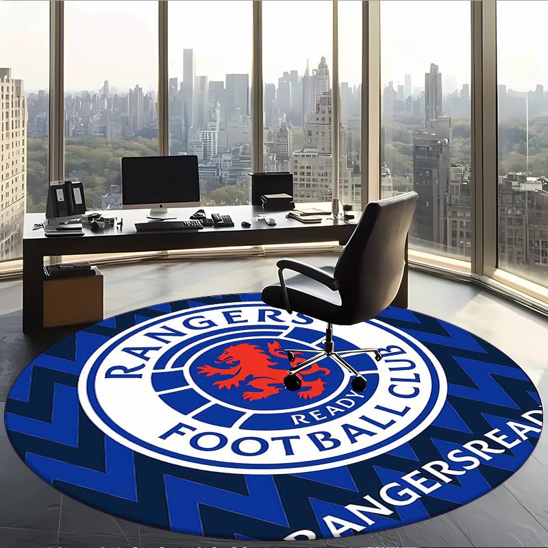 Rangers Fc (14) Round Office Rug Decorative Floor Rug for Office Bedroom Living Room and Home Space
