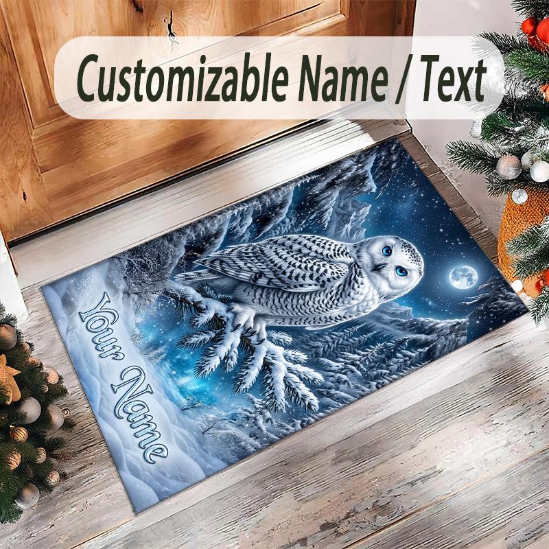 Birds Theme Crystal Velvet Floor Rug Personalized Custom Name Text Warm Carpet Home Decoration
