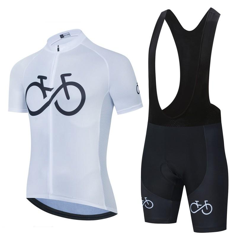 Mens Breathable Cycling Jersey Bib Shorts Set Short Sleeve Riding Outfit Road Bike MTB