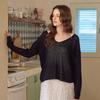Kelly Donahue Comfort V-Neck Loose Knit Black