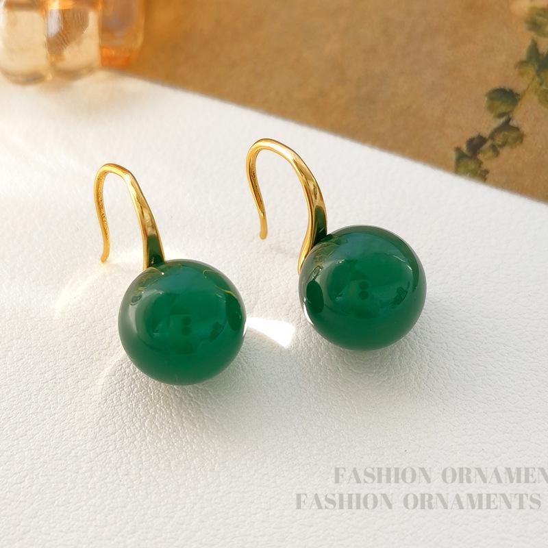 

Элегантные серьги-капли из зеленого агата - Роскошные украшения в ретро китайском стиле