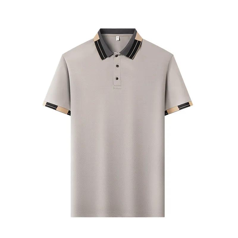 New Men's Business Casual Short Sleeved Shirt Solid Color Polo Shirt Fashionable Breathable Comfortable Versatile Top