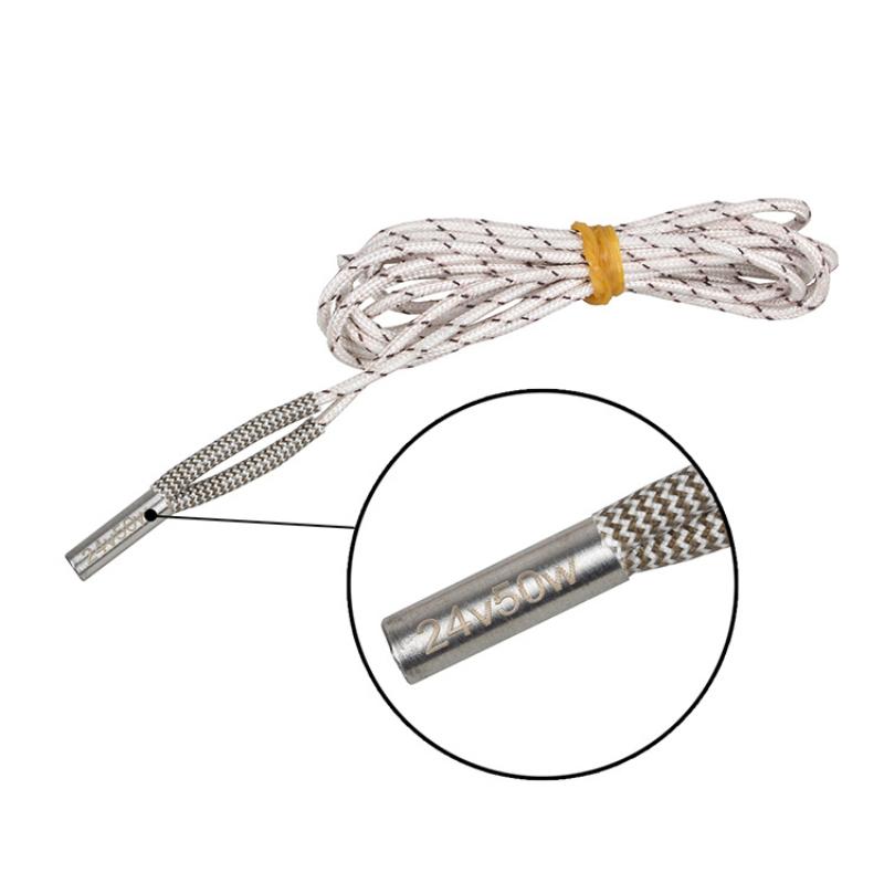 1M Heating Tube 6*20mm 12V 24V 50W Ceramic Cartridge Heater Reprap Mendel for Hotend Cable Printhead Induction Heater Element